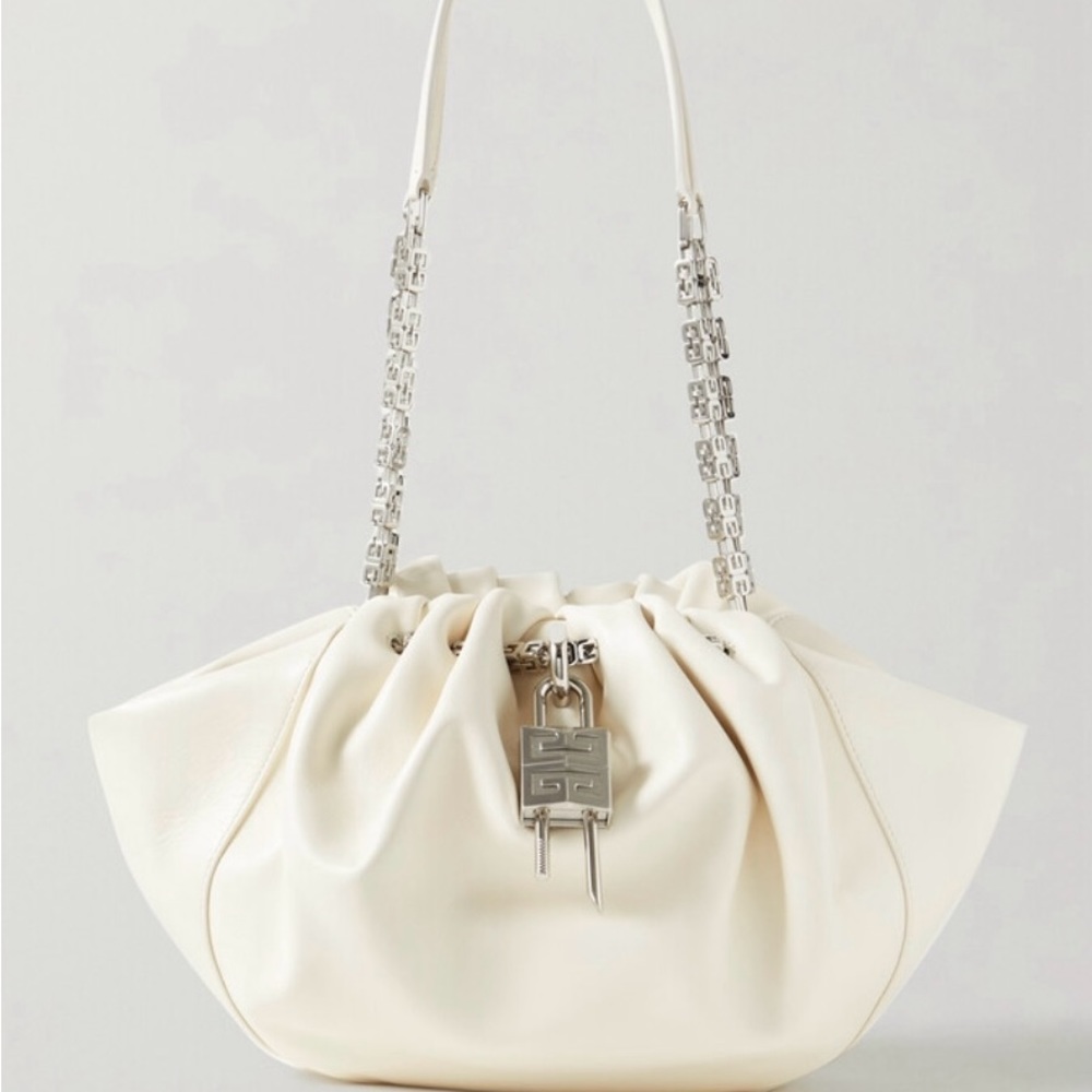Givenchy Ivory/Cream Leather “Kenny”Small Shoulder Bag Retails For $2290